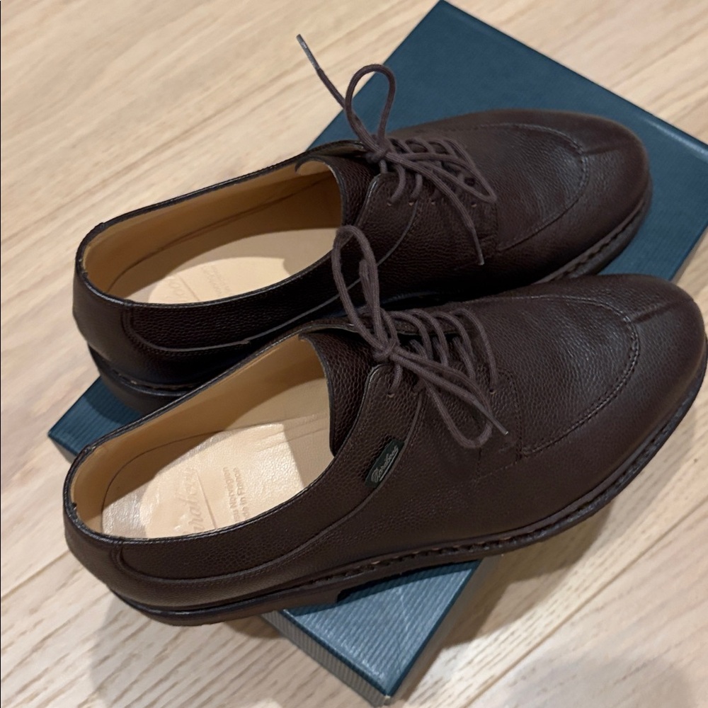 Men's Brown Leather Derby Shoes - Classic Lace-Up - Picture 8 of 10